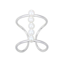 Bague en argent et Perle blanche de culture d'eau douce