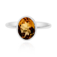 Bague en argent et Scapolite cognac