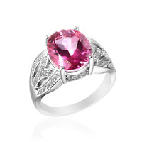 Bague en argent et Topaze rose