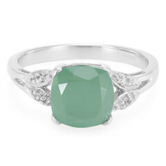 Bague en argent et Calcédoine verte