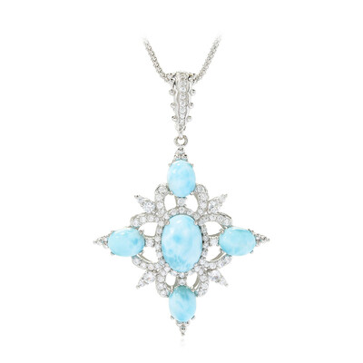 Collier en argent et Larimar (Dallas Prince Designs)