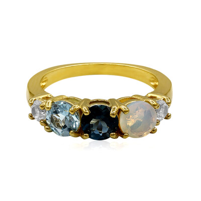 Bague en argent et Topaze bleu de Londres