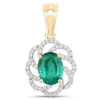Pendentif en or et Emeraude de Zambie