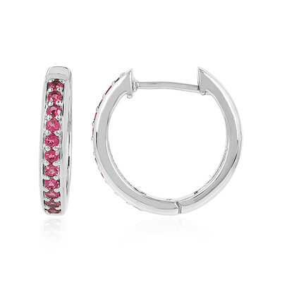 Boucles d'oreilles en argent et Spinelle rose