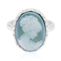 Bague en argent et Agate verte