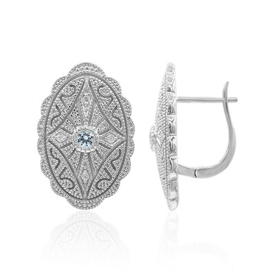 Boucles d'oreilles en argent et Topaze bleu ciel