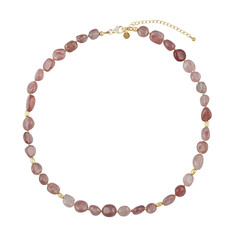 Collier en argent et Quartz Fraise