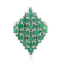 Bague en argent et Émeraude d'Inde