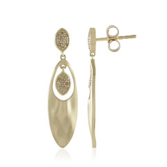 Boucles d'oreilles en or et Diamant champagne SI2