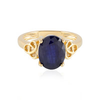 Bague en argent et Saphir bleu de Madagascar