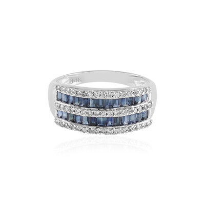 Bague en or et Saphir bleu