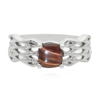 Bague en argent et Œil-de-tigre rouge