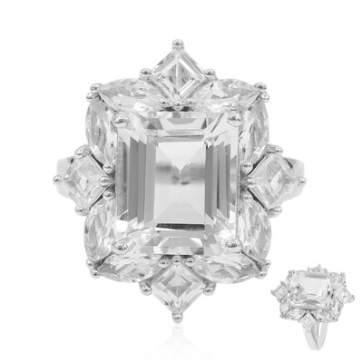 Bague en argent et Topaze blanche