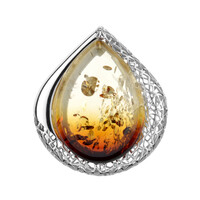 Pendentif en argent et Ambre de la Baltique Lever du soleil
