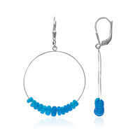Boucles d'oreilles en argent et Opale bleue d'Éthiopie (Maigold Kreativ)