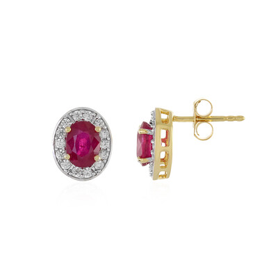 Boucles d'oreilles en argent et Rubis de Madagascar