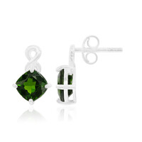 Boucles d'oreilles en argent et Diopside de Russie