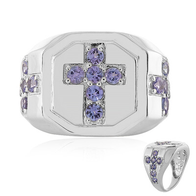 Bague pour homme en argent et Tanzanite