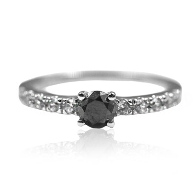 Bague en argent et Diamant noir