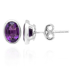 Boucles d'oreilles en argent et Améthyste de Zambie