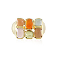 Bague en argent et Pierre de lune chocolat (KM by Juwelo)