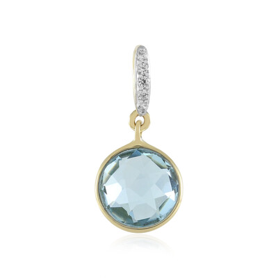 Pendentif en or et Topaze bleu ciel