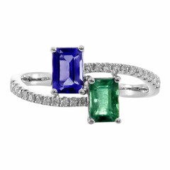 Bague en or et Emeraude de Zambie AAA (CIRARI)