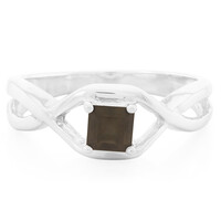 Bague en argent et Quartz fumé