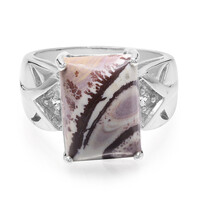 Bague en argent et Jaspe dendritique de Sonora