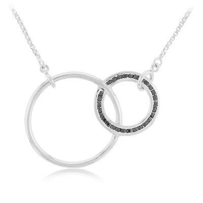 Collier en argent et Spinelle noir