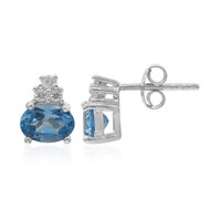 Boucles d'oreilles en argent et Topaze bleu Suisse