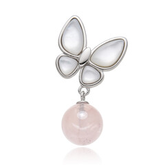 Pendentif en argent et Quartz rose