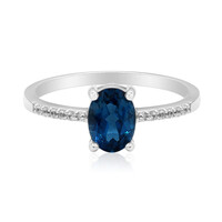 Bague en argent et Topaze bleu de Londres