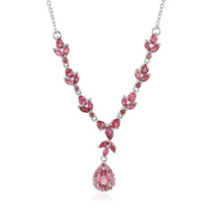 Collier en argent et Tourmaline rose