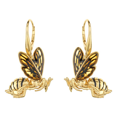 Boucles d'oreilles en argent et Ambre baltique couleur citron (dagen)