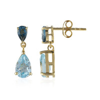 Boucles d'oreilles en argent et Topaze bleu ciel