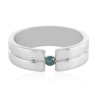 Bague en argent et Diamant bleu I3