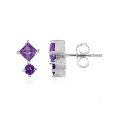 Boucles d'oreilles en argent et Améthyste