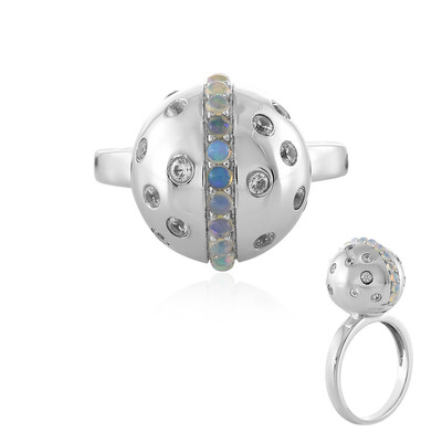 Bague en argent et Opale Welo (MONOSONO COLLECTION)