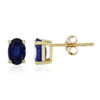 Boucles d'oreilles en or et Saphir bleu de Madagascar