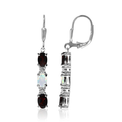Boucles d'oreilles en argent et Grenat