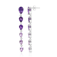 Boucles d'oreilles en argent et Améthyste de Zambie