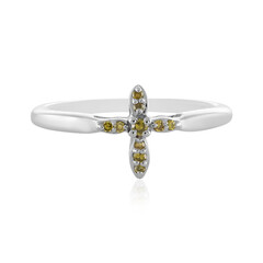 Bague en argent et Diamant jaune I2