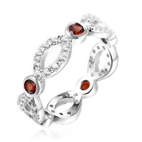Bague en argent et Grenat du Mozambique