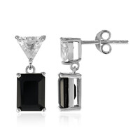 Boucles d'oreilles en argent et Spinelle noir