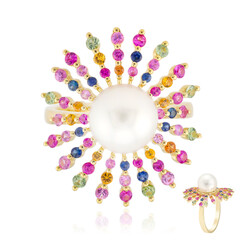 Bague en or et Perle blanche des mers du sud (Michelle Albala)