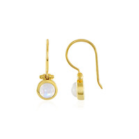 Boucles d'oreilles en argent et Pierre de Lune arc-en-ciel
