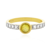 Bague en argent et Saphir jaune de Madagascar