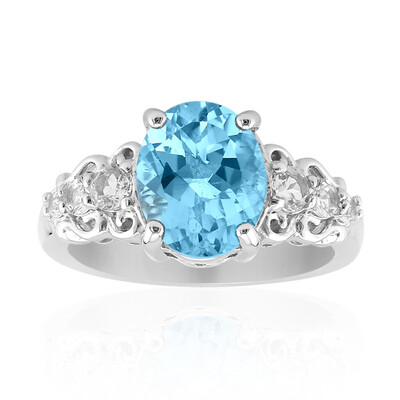 Bague en argent et Topaze bleu ciel