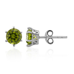 Boucles d'oreilles en argent et Péridot de Birmanie